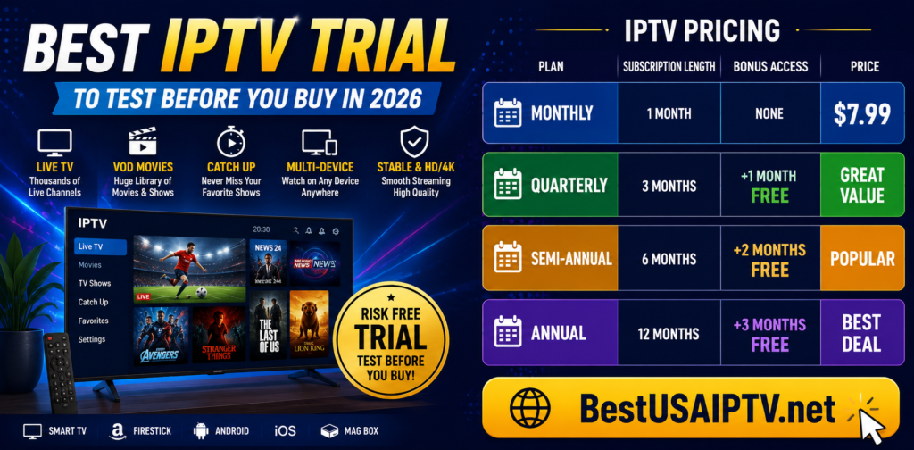 Best Free IPTV Trial to Test Before You Buy in 2026